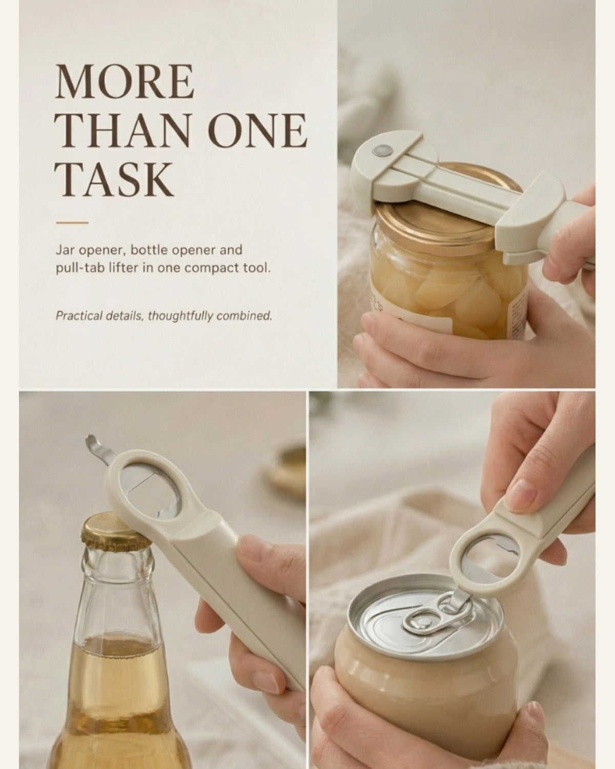 Telescopic jar opener with magnetic fridge storage