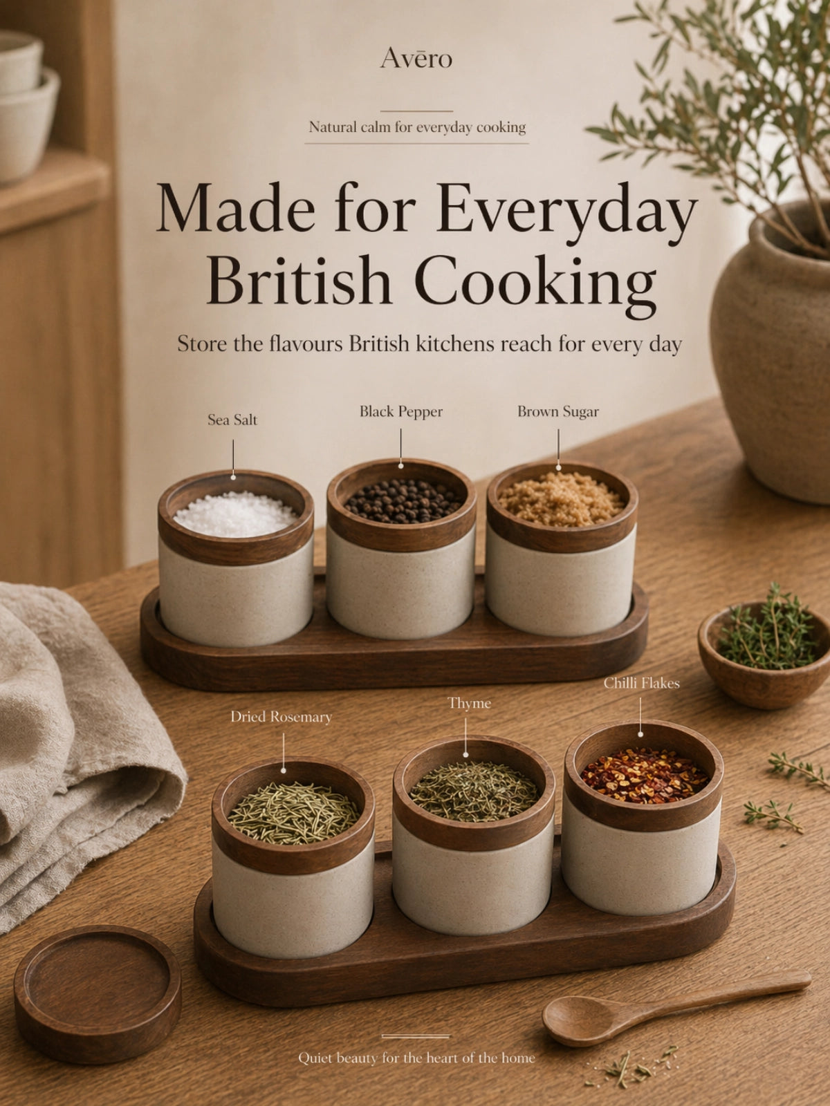Ceramic condiment jar set with matching tray