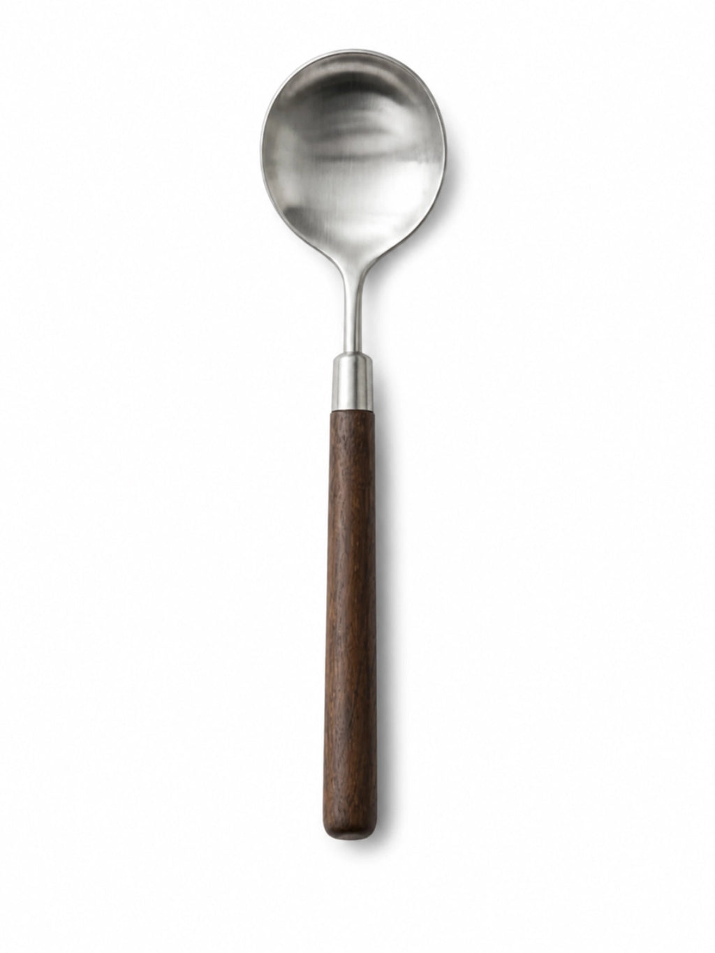 Black walnut handle cutlery set with brushed stainless steel