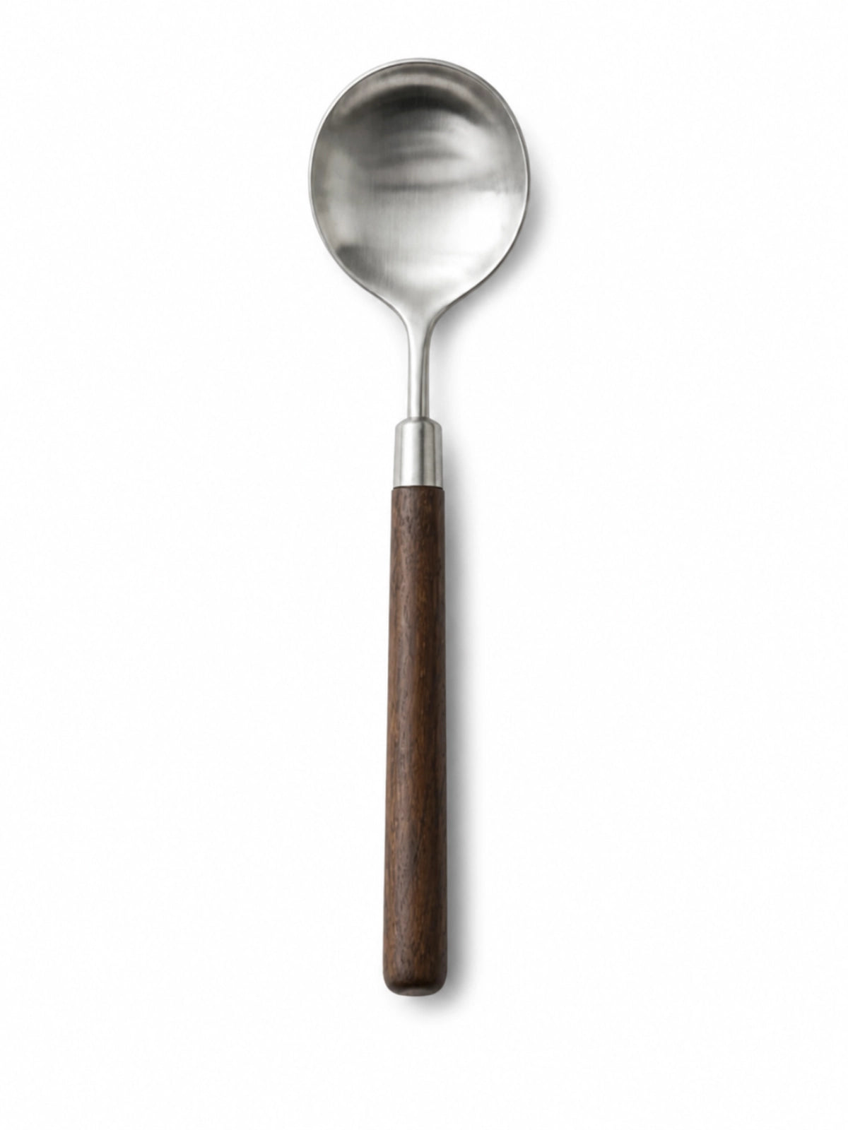 Black walnut handle cutlery set with brushed stainless steel