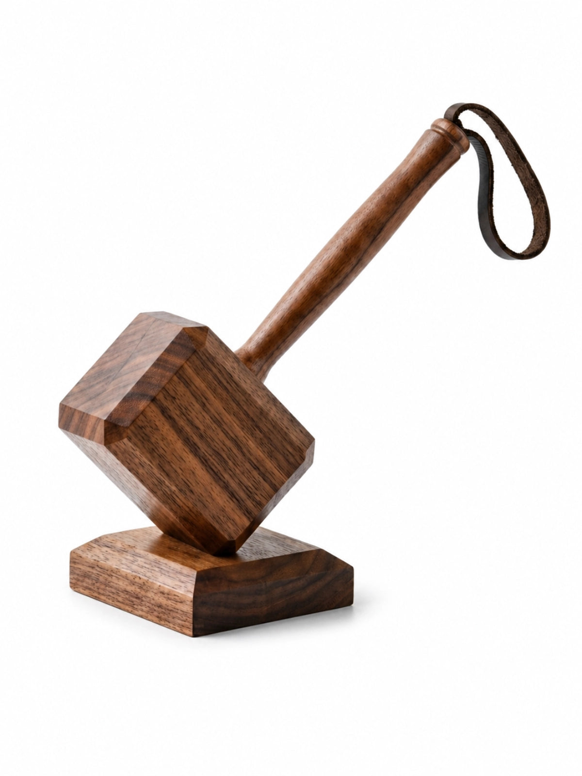 Magnetic wooden hammer bottle opener with display stand
