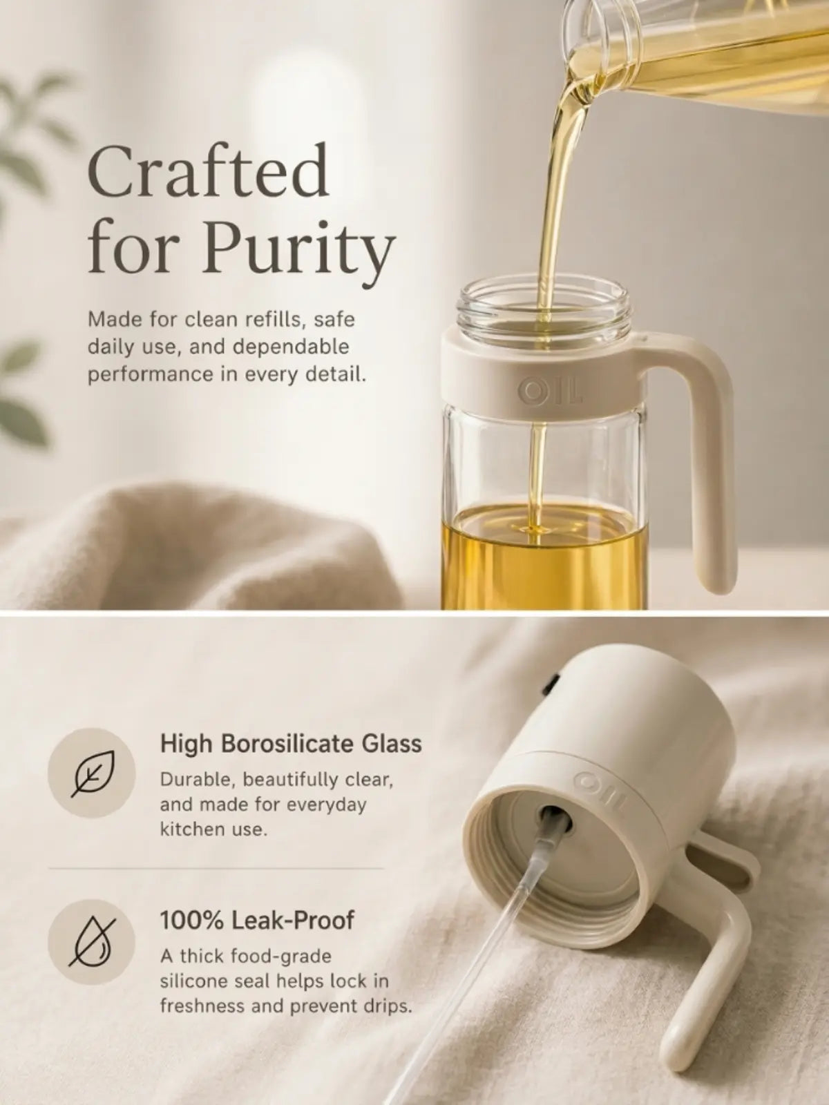 250 ml glass oil sprayer bottle with trigger nozzle
