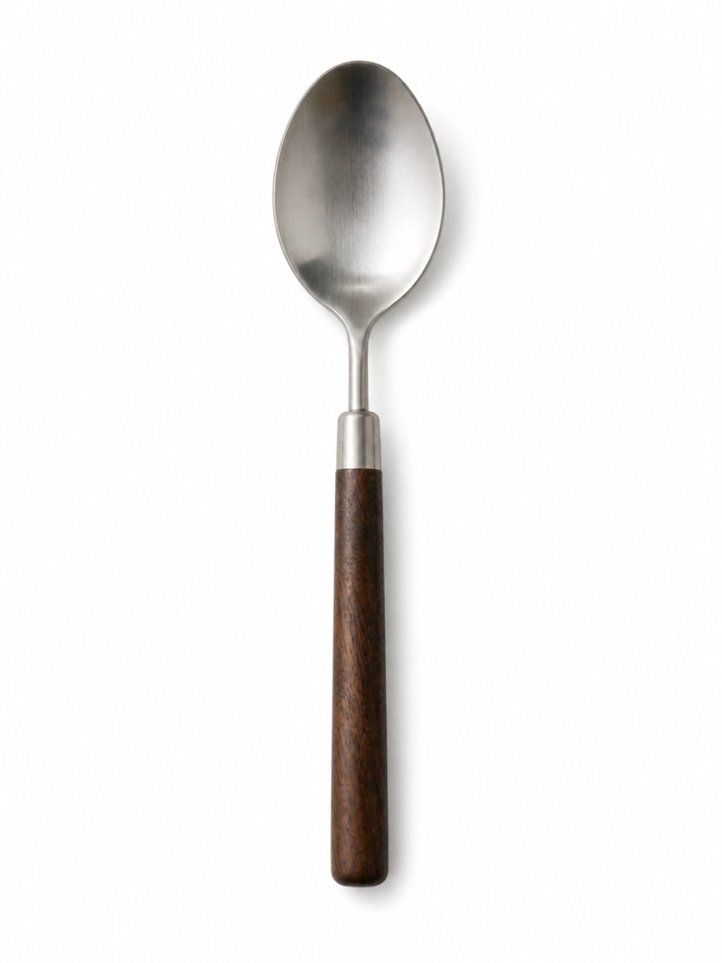 Black walnut handle cutlery set with brushed stainless steel