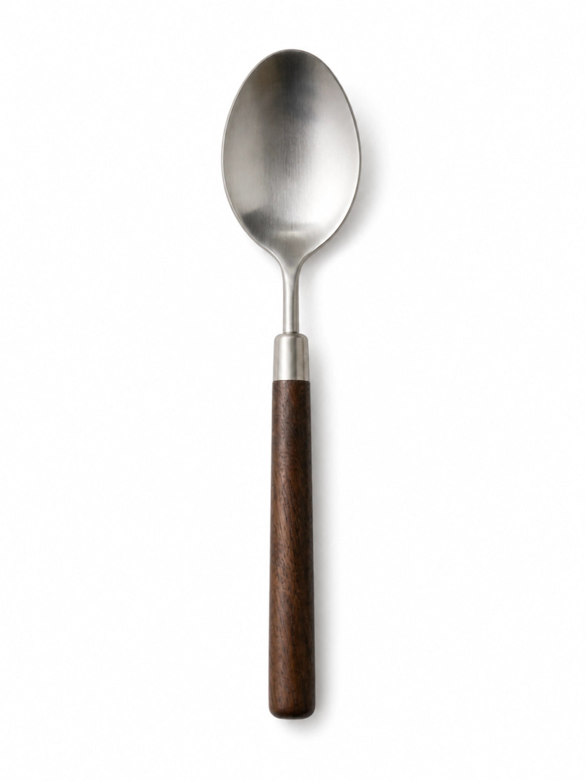 Black walnut handle cutlery set with brushed stainless steel