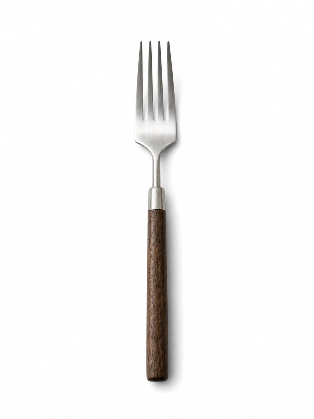 Black walnut handle cutlery set with brushed stainless steel