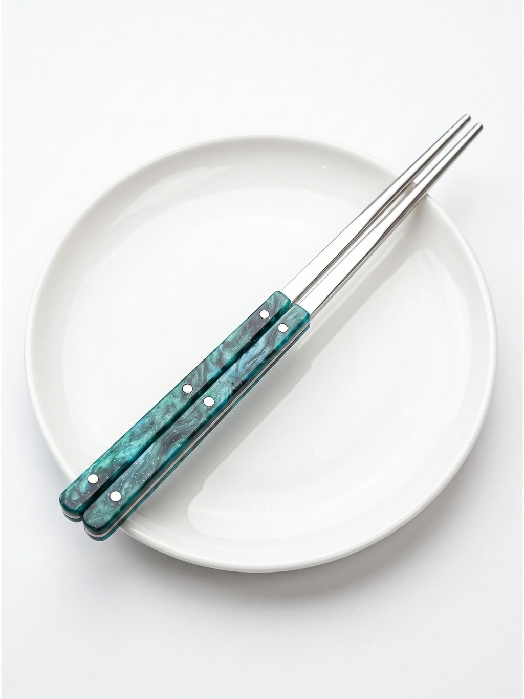 Lustre Acrylic Handle Stainless Steel Chopsticks