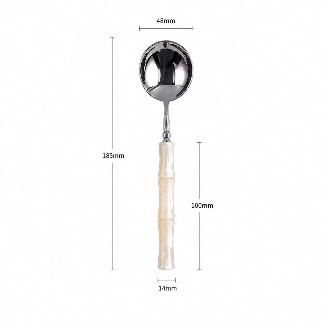 Pearl White Acrylic Bamboo-Shape Cutlery Set — 6 Piece
