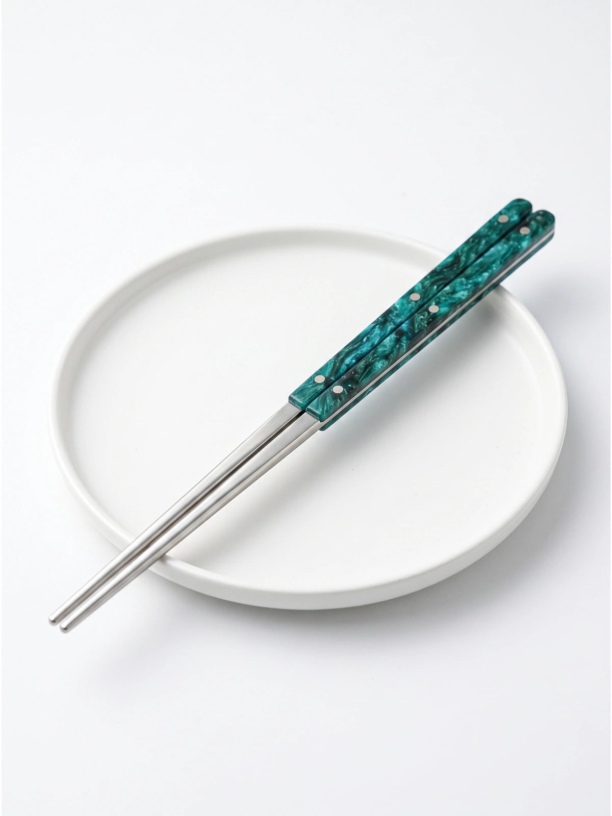 Lustre Acrylic Handle Stainless Steel Chopsticks