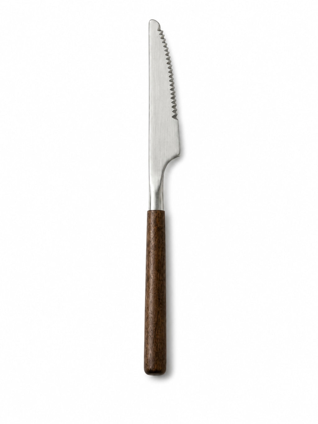 Black walnut handle cutlery set with brushed stainless steel