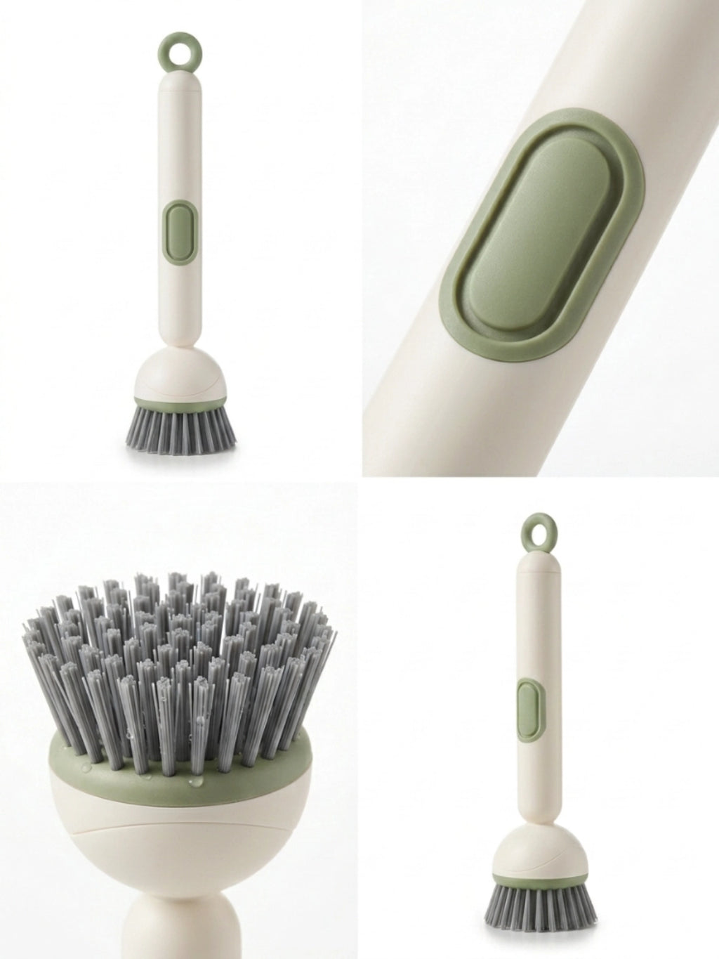 Adjustable soap dispensing dish brush with refillable handle