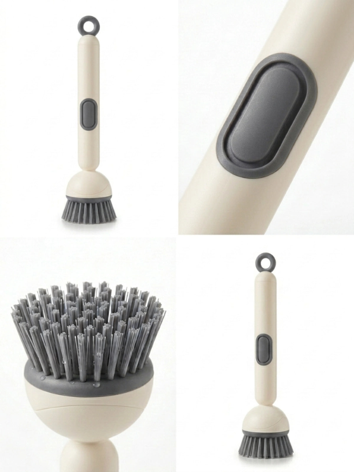Adjustable soap dispensing dish brush with refillable handle
