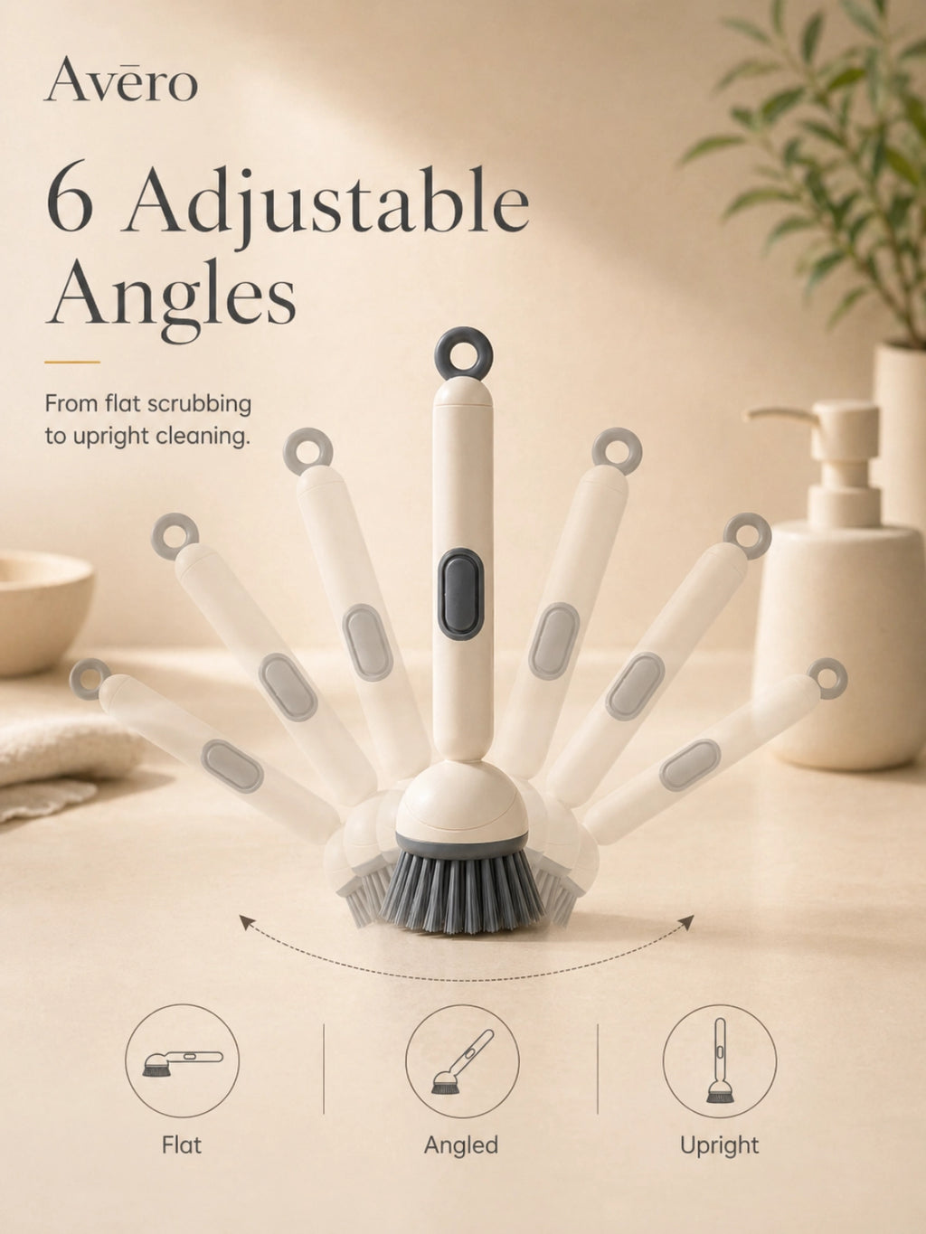 Adjustable soap dispensing dish brush with refillable handle