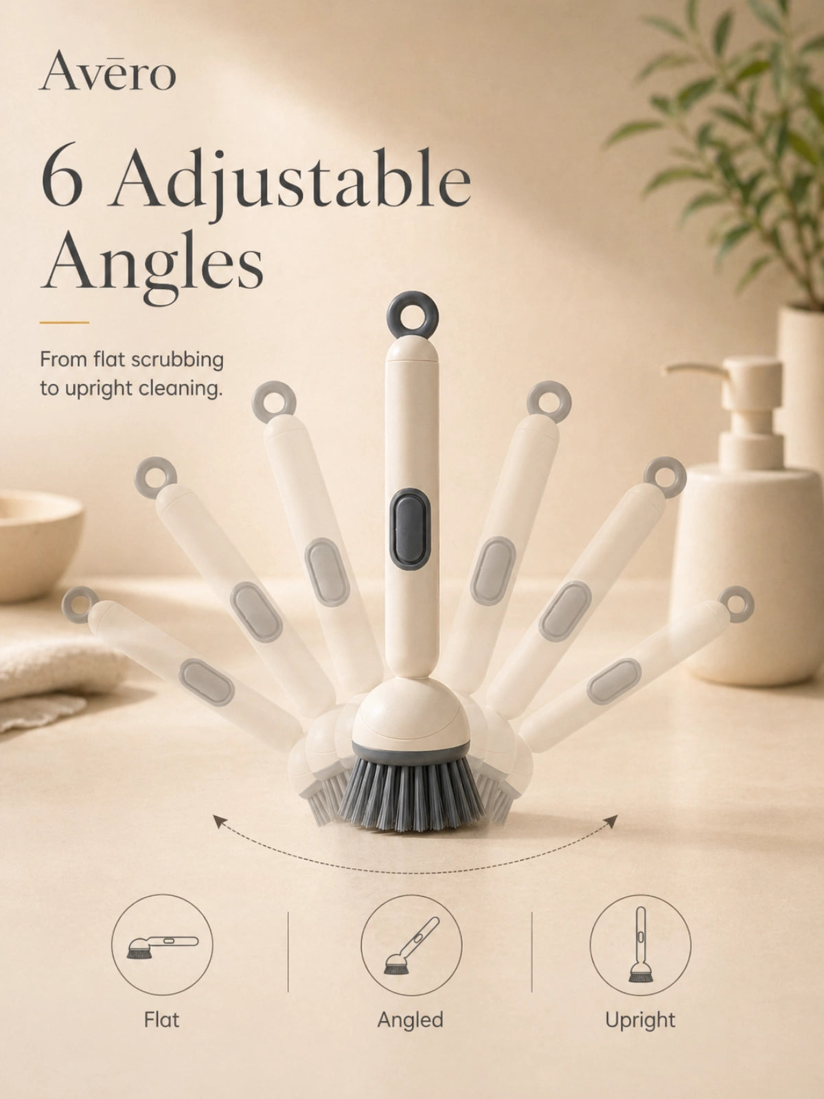 Adjustable soap dispensing dish brush with refillable handle