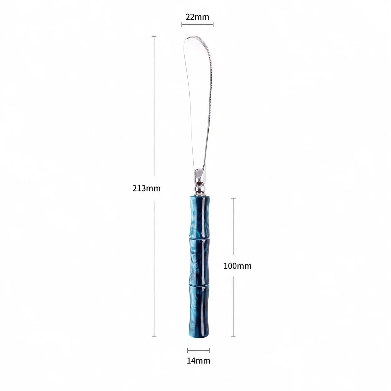 Peacock Blue Acrylic Bamboo-Shape Cutlery Set — 6 Piece