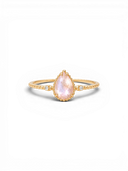 Palais Rosé Ring in 18K gold-plated S925 silver with pear-shaped pink mother-of-pearl