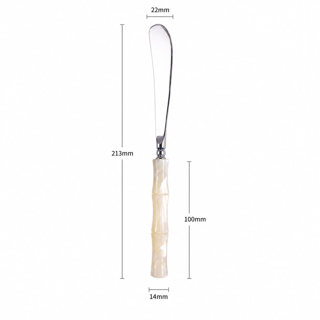 Pearl White Acrylic Bamboo-Shape Cutlery Set — 6 Piece