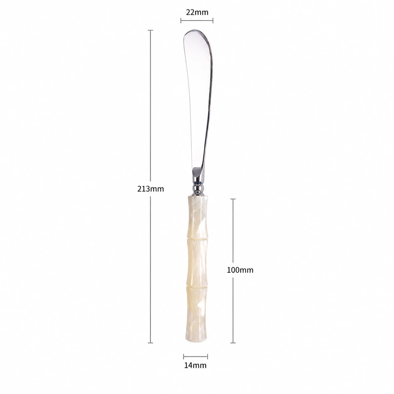 Pearl White Acrylic Bamboo-Shape Cutlery Set — 6 Piece