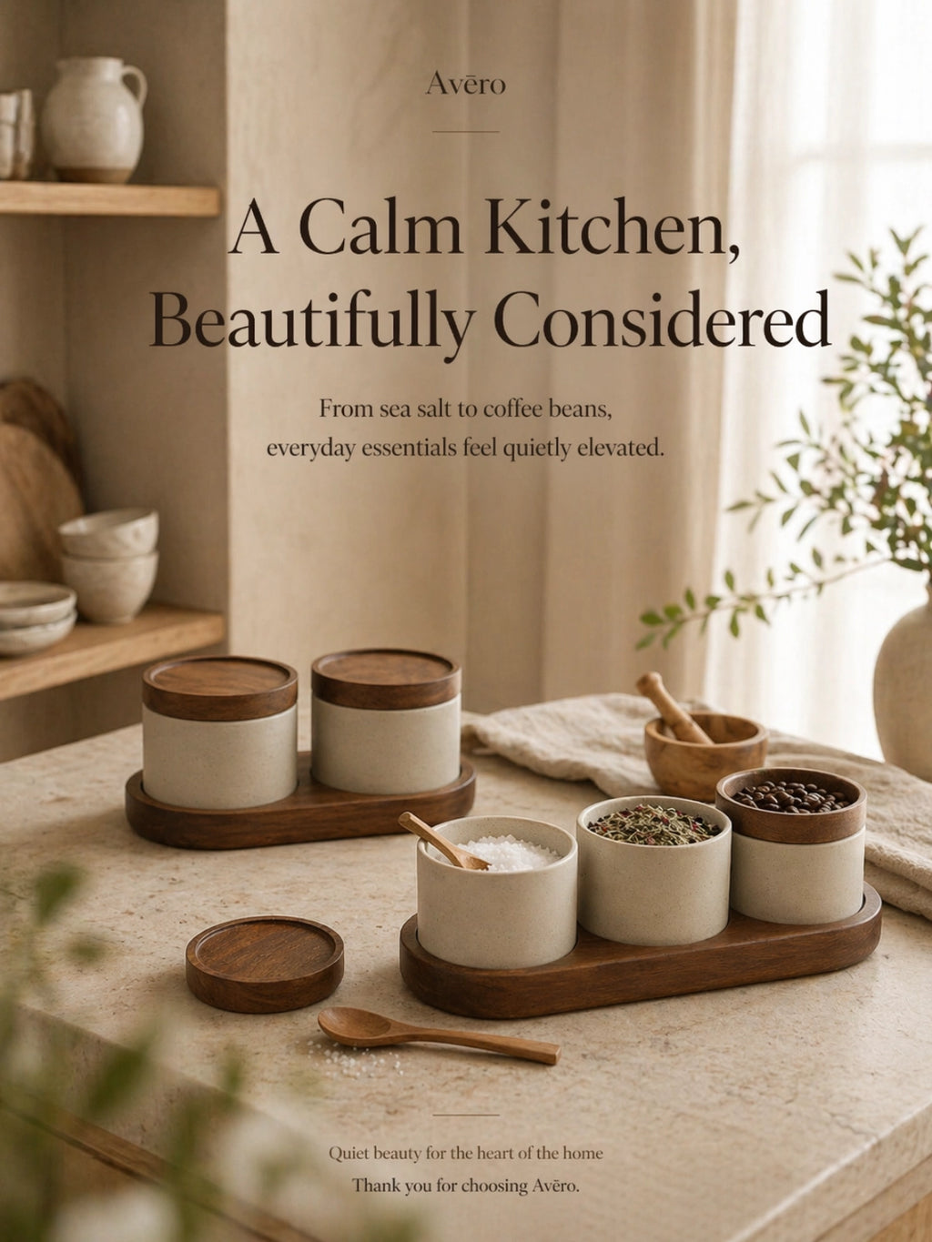Ceramic condiment jar set with matching tray