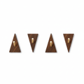 Geometric Walnut & Brass Wall Hook Set