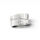 Crossed Hammered Silver Ring