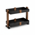 Two-Tier Walnut Countertop Organizer